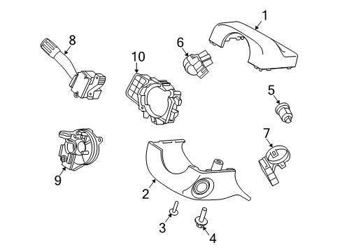 2012 Ford Taurus Shroud Assembly - Steering Column Diagram for AG1Z-3530-AF