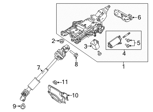 2016 Lincoln MKT Steering Column & Wheel, Steering Gear & Linkage Diagram 2 - Thumbnail