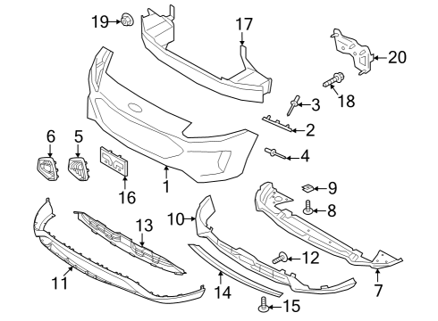 2023 Ford Escape Bumper & Components - Front Diagram