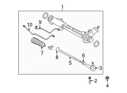 2010 Ford Mustang Gear Assembly - Steering Diagram for 9R3Z-3504-CRM