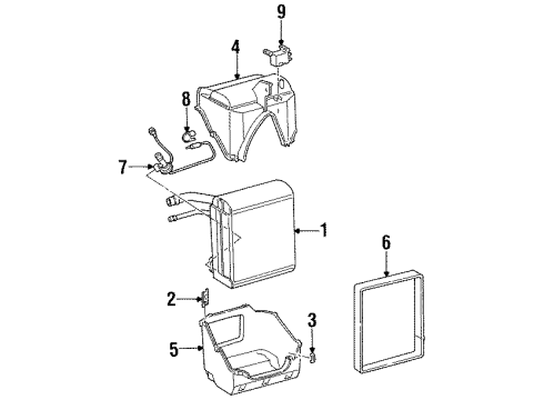 1996 Ford Aspire Thermostat Assembly Evaporator Diagram for F4BZ19618A