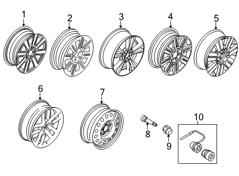 2007 Lincoln MKX Wheels Diagram