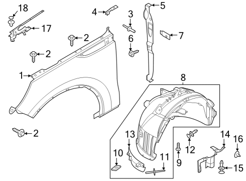 2023 Lincoln Aviator Fender & Components Diagram