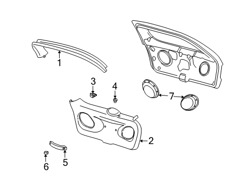 2004 Mercury Sable Interior Trim - Lift Gate Diagram