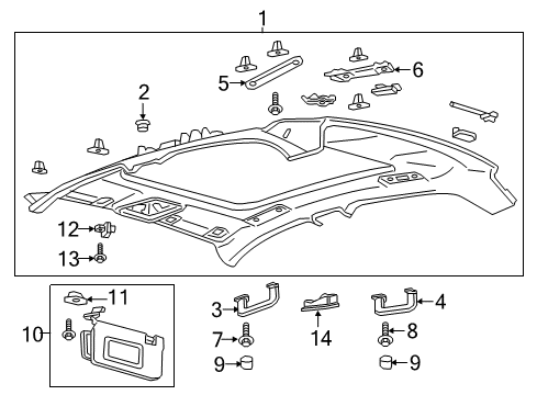 2018 Lincoln Continental Interior Trim - Roof Diagram 1 - Thumbnail