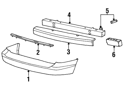 1998 Ford Windstar Bumper Diagram for XF2Z-17906-AA