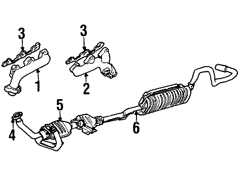 1996 Ford Ranger Exhaust Components Diagram 2 - Thumbnail