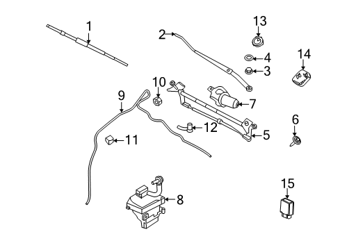 2012 Ford Fusion Wiper & Washer Components Diagram 2 - Thumbnail