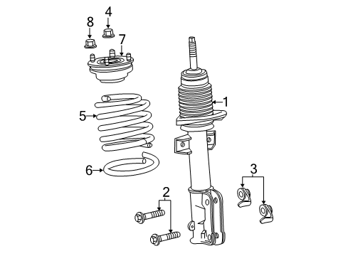 2014 Ford Mustang Struts & Components - Front Diagram