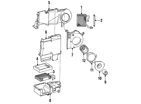 1995 Ford Aerostar Heater Core & Control Valve Diagram 1 - Thumbnail