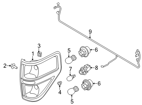 2012 Ford F-150 Combination Lamps Diagram