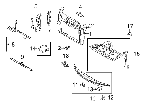 2013 Lincoln MKT Radiator Support Diagram