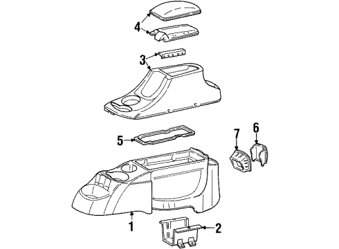 1998 Mercury Sable Panel Console Diagram for F8DZ5404567AAC