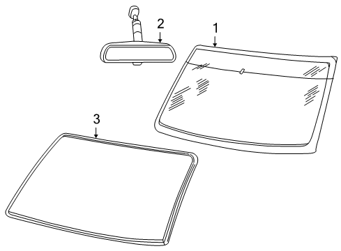 2003 Ford Explorer Sport Windshield Glass, Reveal Moldings Diagram