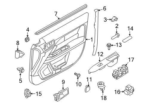 2012 Ford Fusion Panel Assembly - Door Trim Diagram for AE5Z-5423942-DC