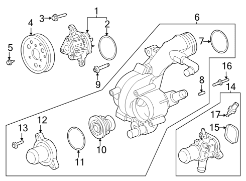 2023 Ford Escape CONNECTION - WATER INLET Diagram for P2GZ-8592-B