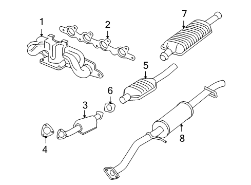 2005 Ford Escape Exhaust Pipe Diagram for 5L8Z-5E256-AB