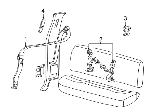 2004 Ford F-350 Super Duty Seat Belt Diagram 4 - Thumbnail