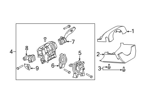 2019 Lincoln MKC Shroud, Switches & Levers Diagram