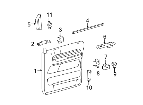 2004 Ford Freestar Panel Assembly - Door Trim Diagram for 3F2Z-1723943-DAC