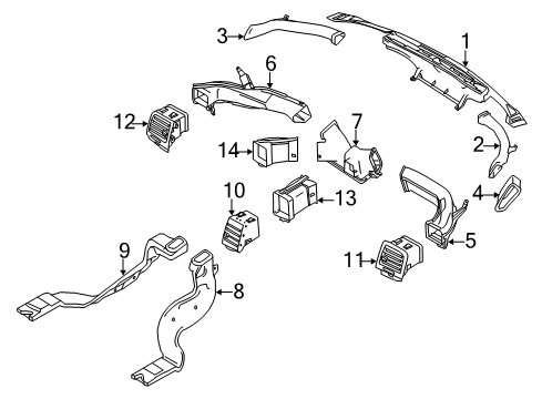 2012 Lincoln MKZ Ducts Diagram 1 - Thumbnail