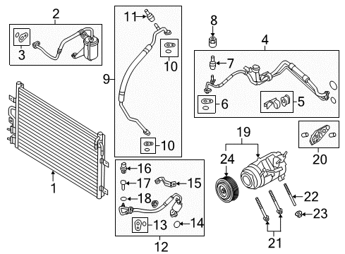 2016 Ford Special Service Police Sedan A/C Condenser, Compressor & Lines Diagram