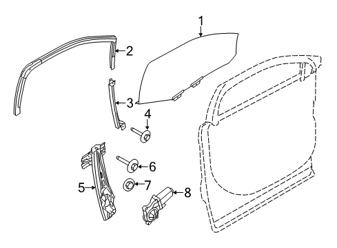 2014 Ford Explorer Front Door - Glass & Hardware Diagram