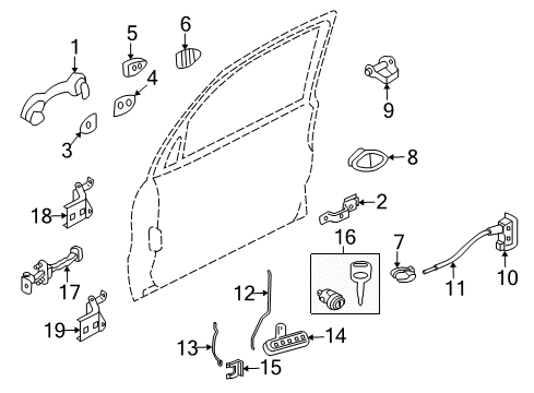 2007 Mercury Mariner Check Assembly - Door Diagram for YL8Z-7823552-AA