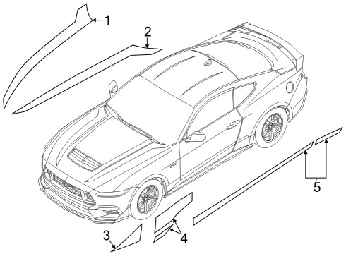 2024 Ford Mustang Stripe Tape Diagram 1 - Thumbnail