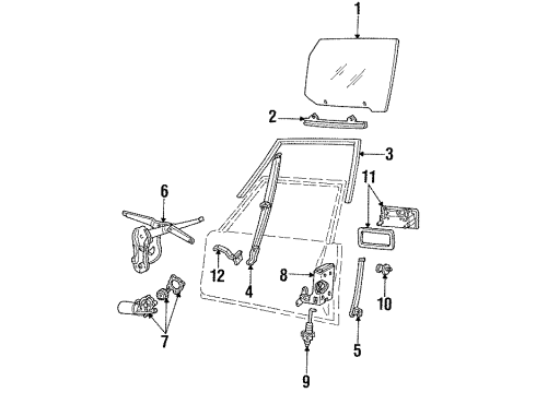 1987 Lincoln Town Car Rear Door Diagram 1 - Thumbnail