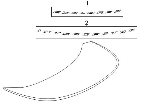 2014 Ford Explorer Exterior Trim - Hood Diagram