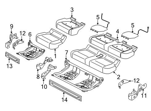 2018 Ford F-250 Super Duty Rear Seat Components Diagram 2 - Thumbnail