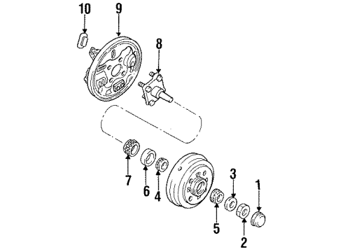 1996 Ford Aspire Cylinder Assembly Rear Brake Diagram for F4BZ2261B