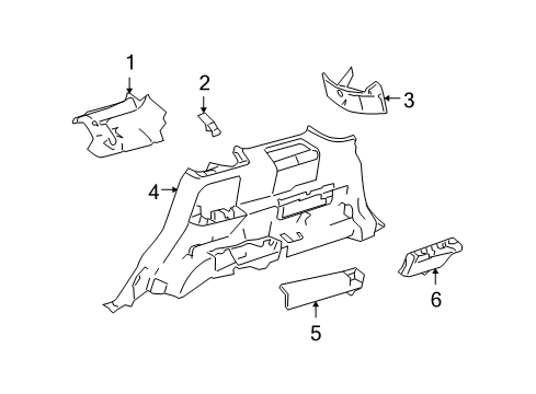 2005 Ford Freestyle Interior Trim - Quarter Panels Diagram