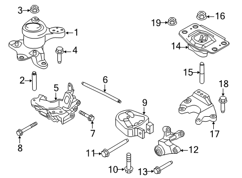 2013 Ford Fusion Engine & Trans Mounting Diagram 1 - Thumbnail