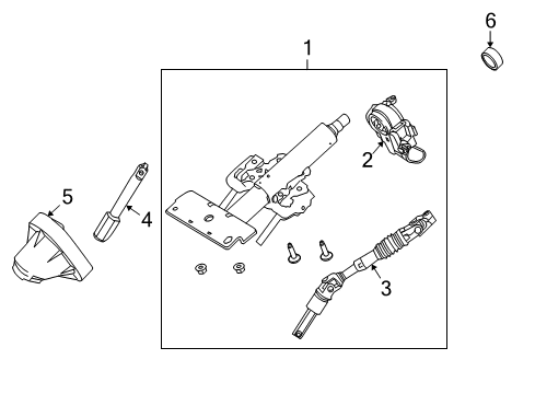 2008 Ford Focus Steering Column & Wheel, Steering Gear & Linkage Diagram 2 - Thumbnail