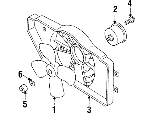 1995 Ford Probe Shroud Radiator Fan Diagram for F32Z8146A