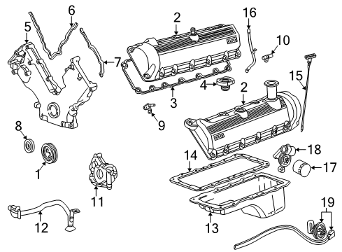 2002 Lincoln Blackwood Oil Level Indicator Assembly Diagram for 1L7Z-6750-AA