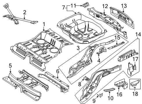 2015 Ford Police Interceptor Utility Member Assembly - Floor Side Diagram for BB5Z-7810124-A