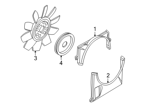 2004 Mercury Mountaineer Cooling System, Radiator, Water Pump, Cooling Fan Diagram 1 - Thumbnail