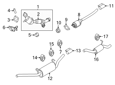 2012 Ford Transit Connect Catalytic Converter Assembly Diagram for 9T1Z-5E212-C