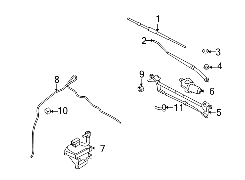 2008 Ford Fusion Wiper & Washer Components, Body Diagram