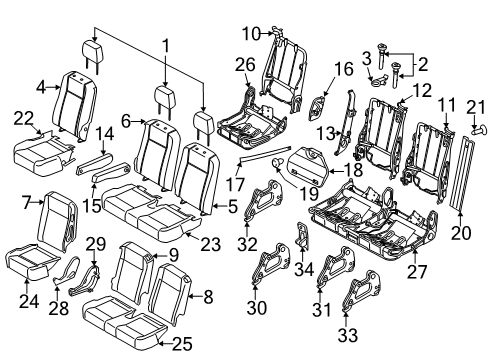 2019 Ford Transit-350 COVER ASY - REAR SEAT BACK Diagram for HK4Z-9966600-LF