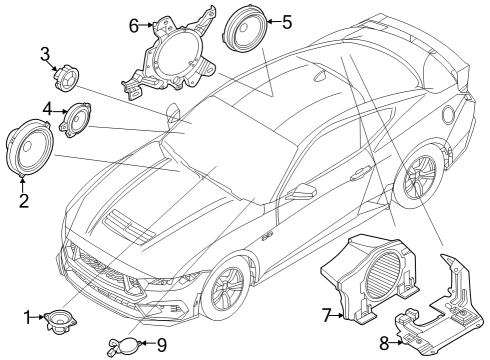 2024 Ford Mustang SPEAKER ASY Diagram for PR3Z-18808-A