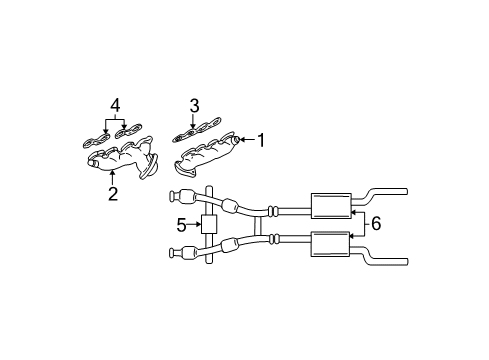 2004 Ford Mustang Catalytic Converter Assembly Diagram for 3R3Z-5F250-BA