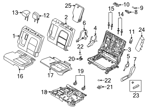 2020 Ford Escape SUPPORT - FRONT SEAT CUSHION Diagram for LJ6Z-7862580-G