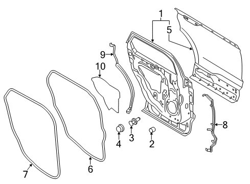 2020 Ford Edge Rear Door, Body Diagram