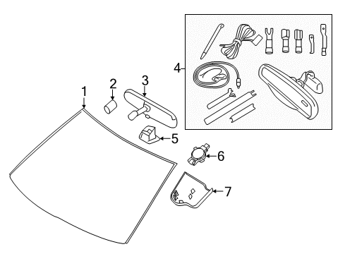 2014 Lincoln MKX Windshield Glass Diagram