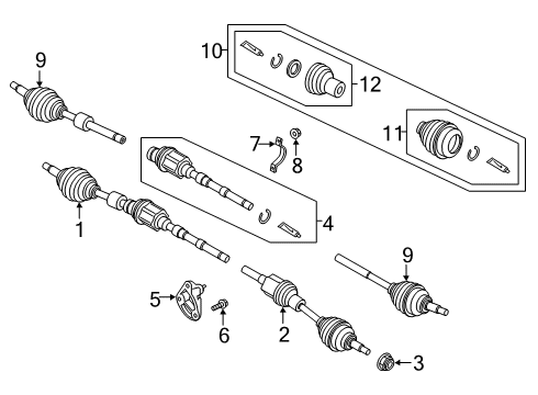 2019 Ford EcoSport Drive Axles - Front Diagram