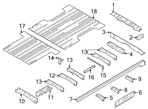 2022 Ford E-Transit Rear Floor & Rails Diagram 2 - Thumbnail